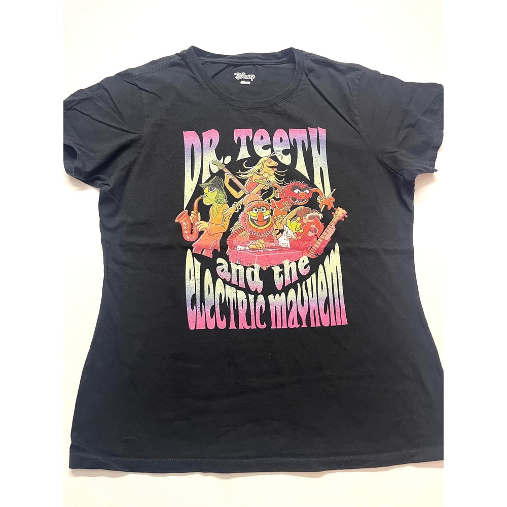 Disney The Muppets Dr Teeth and the Electric Mayhem Graphic Tee Black XL 0385